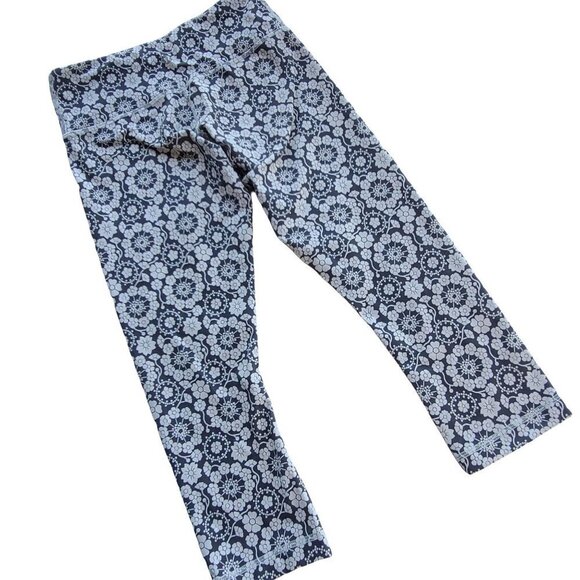 Lululemon Wunder Under Twiggy Floral Nimbus Print Crop Leggings Gray White 4 - Picture 6 of 9